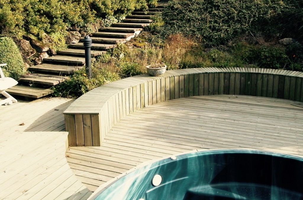 Deck and circular bench