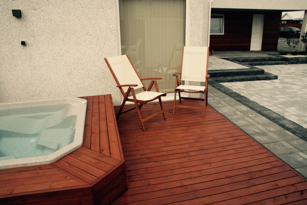 Hot tub and paving