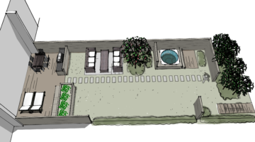 A sketch of a row house garden design