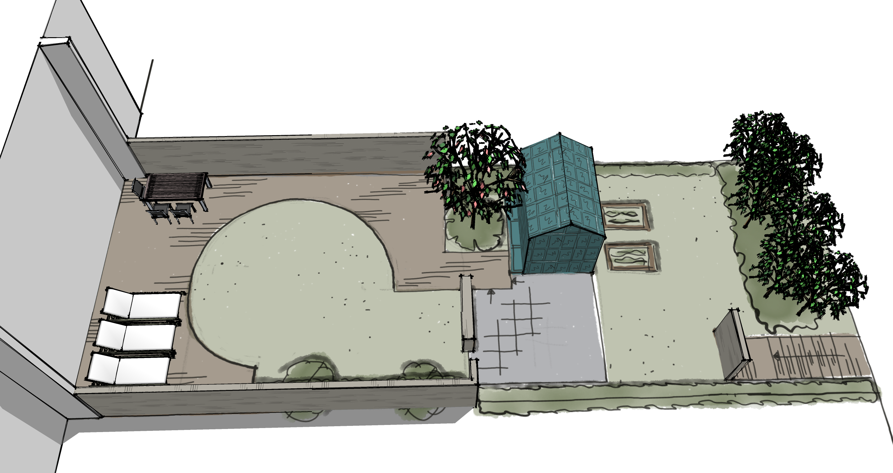 sketchup garden design