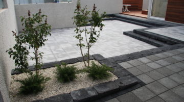 Patio with surrounded by sheltering walls